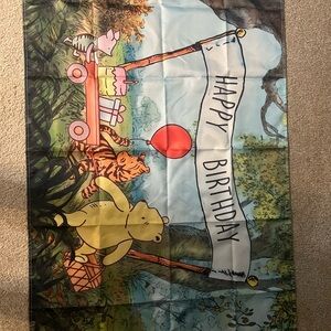 Winnie the Pooh Happy Birthday Backdrop Banner